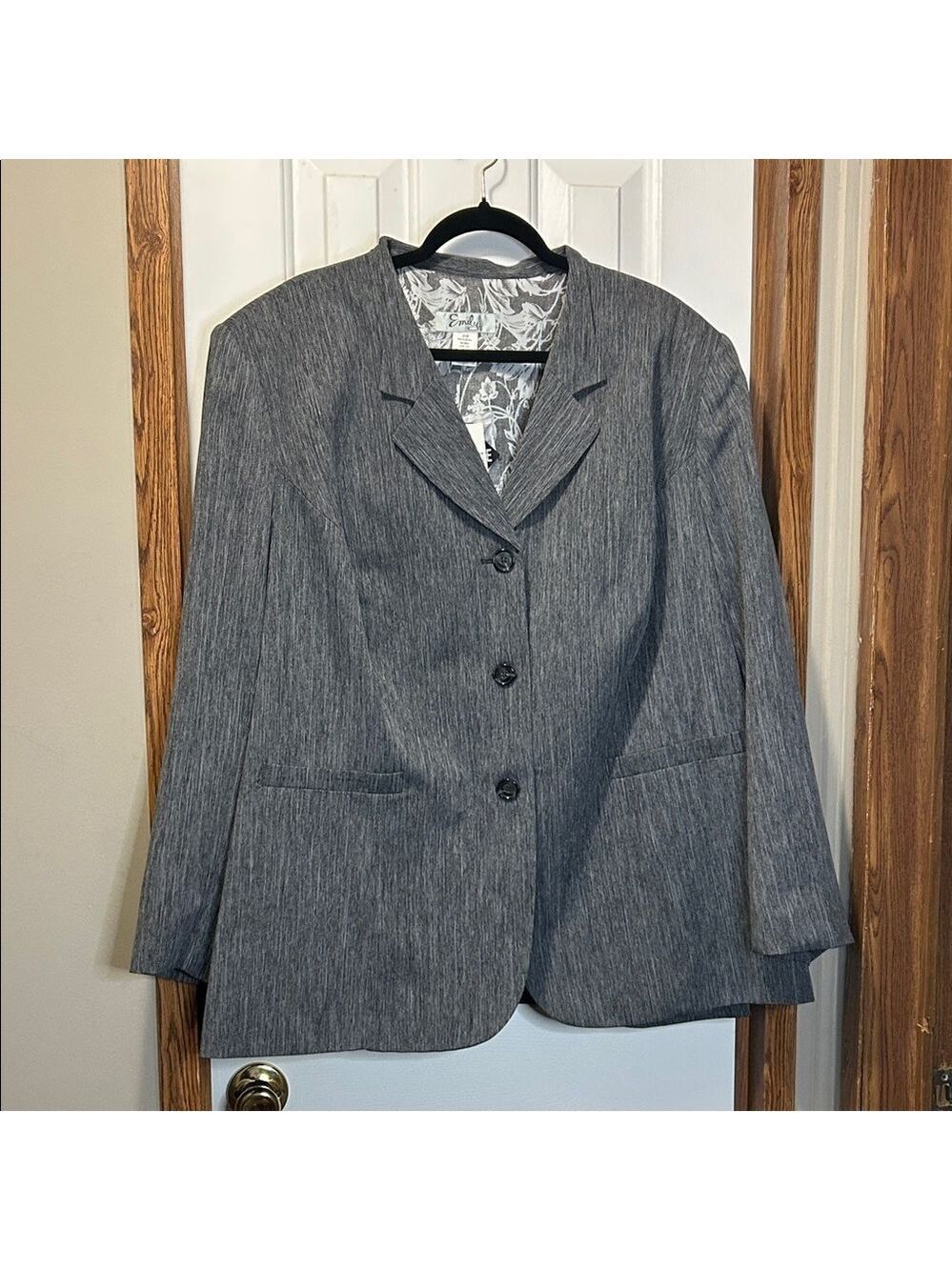 Emily Designs Gray Blazer Classic Suit Jacket 30W NWT